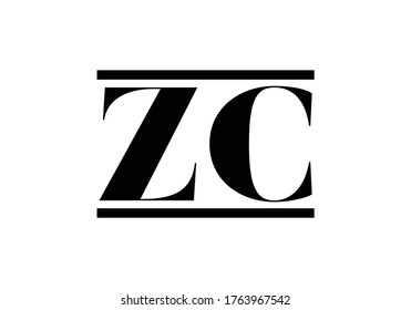 Initial Monogram Letter Z C Logo Design Vector Template. Z C Letter Logo Design