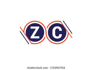 Plantilla de vectores de diseño de logotipo de la letra monograma Z C inicial. Diseño de logotipo para letras Z C