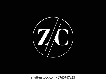 Initial Monogram Letter Z C Logo Design Vector Template. Z C Letter Logo Design