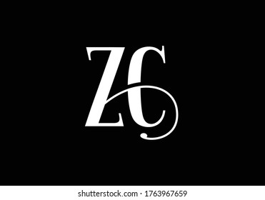 Initial Monogram Letter Z C Logo Design Vector Template. Z C Letter Logo Design