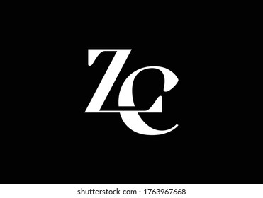 Initial Monogram Letter Z C Logo Design Vector Template. Z C Letter Logo Design