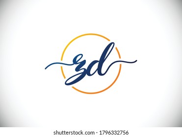 Initial Monogram Letter Z D Logo Design Vector Template. Graphic Alphabet Symbol for Corporate Business Identity