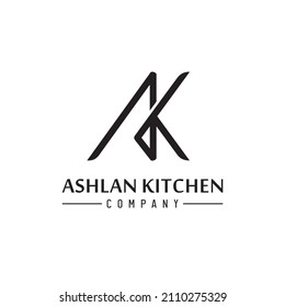 initial monogram lettering AK, A and K logo design inspiration