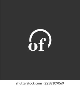 OF initial monogram logo with creative circle line design