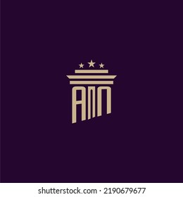 AN initial monogram logo design for lawfirm lawyers with pillar vector image