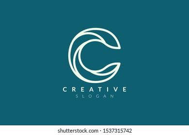 Initial monogram logo design letter C. Simple and modern vector design for business brand and product