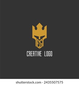 EG initial monogram logo for gaming with creative king spartan image design