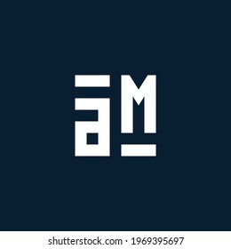 AM initial monogram logo with geometric style design ideas