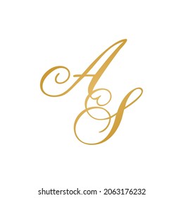 AS initial monogram logo handwriting