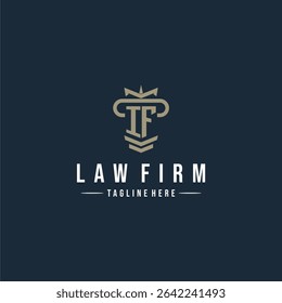 IF initial monogram logo law firm with pillar design