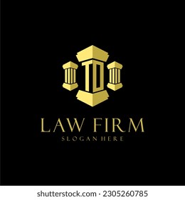 A logotipo de monograma inicial para la firma de abogados con diseño de hitos