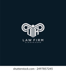 OR initial monogram logo lawfirm with pillar design