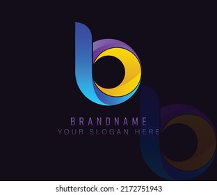 Initial Monogram Logo Letter B Gradient Stock Vector (Royalty Free ...