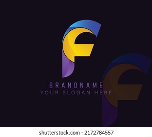 Initial Monogram Logo Letter F Gradient Stock Vector (Royalty Free ...