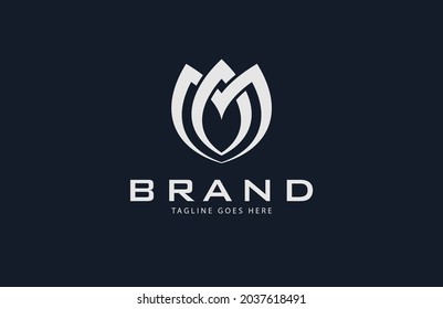 Initial AM Monogram Logo. Lotus Flower from letter AM combination. flat design logo template. vector illustration