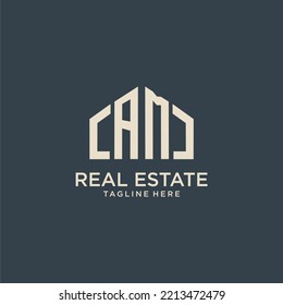 AM initial monogram logo for real estate design
