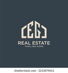 EG initial monogram logo for real estate design