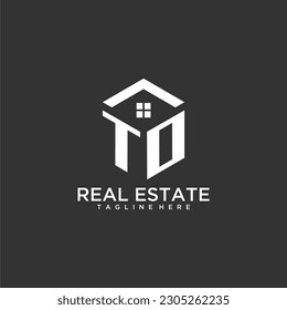 A logo inicial de monograma para bienes raíces con forma de polígono diseño creativo