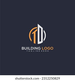 TO initial monogram logo for real estate with building style