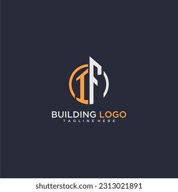 IF initiales Monogramm-Logo für Immobilien mit Baustil