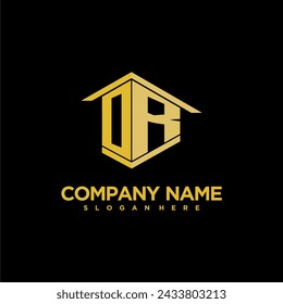 O logotipo de monograma inicial para bienes raíces con diseño de estilo de construcción creativo