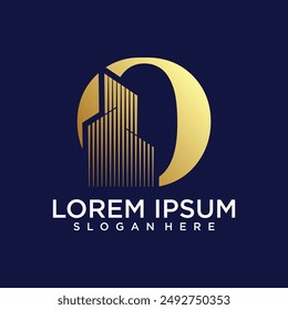 logotipo de monograma inicial para bienes raíces con diseño creativo en forma de hogar