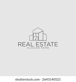 EG initial monogram logo for real estate with luxury building style