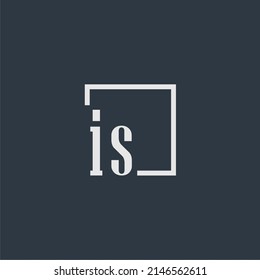 IS initial monogram logo with rectangle style dsign