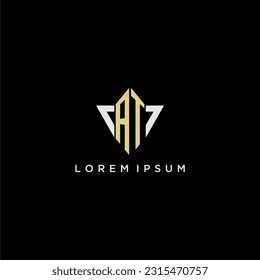AT initial monogram logo for shape triangle creative design