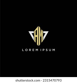 AM initial monogram logo for shape triangle creative design