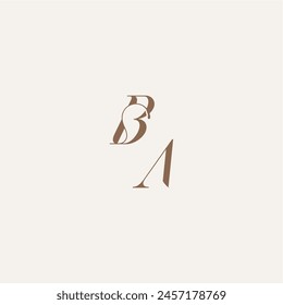 initial monogram logo wedding concept design ideas BA Luxury and Elegant letter