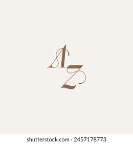 initial monogram logo wedding concept design ideas AZ Luxury and Elegant letter