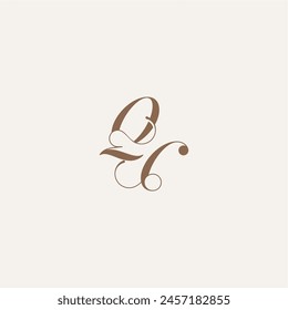 initial monogram logo wedding concept design ideas QC Luxury and Elegant letter