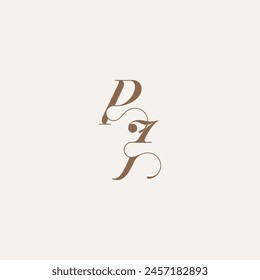 Initial Monogram Logo Hochzeit Konzept Design Ideen PJ Luxus und Eleganter Brief