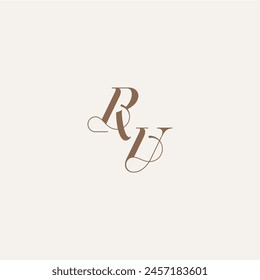initial monogram logo wedding concept design ideas RU Luxury and Elegant letter