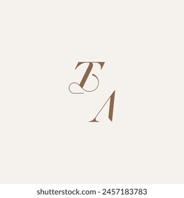 initial monogram logo wedding concept design ideas TA Luxury and Elegant letter