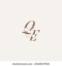 initial monogram logo wedding concept design ideas QE Luxury and Elegant letter