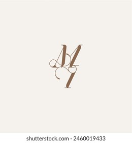 initial monogram logo wedding concept design ideas MI Luxury and Elegant letter