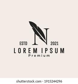 Initial monogram N for notary logo Vector