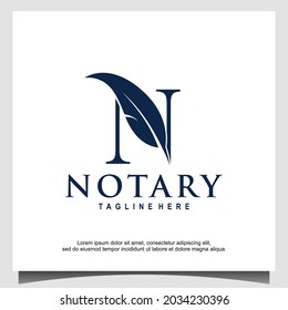 Initial monogram N for notary logo Vector