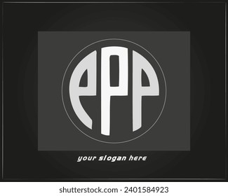 Initial monogram P Logo. White and black Circle Shape Origami Style isolated on black Background. Usable for Business and Branding Logos. Flat Vector Logo Design Template Element.