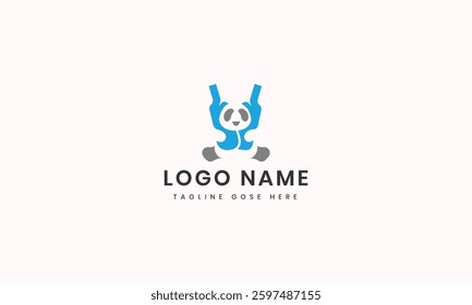 Initial monogram panda logo design