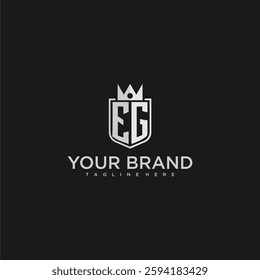 EG initial monogram shield and crown vector image