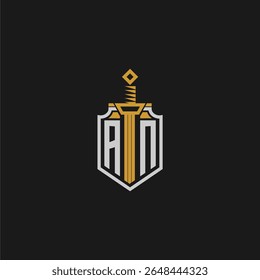 AN initial monogram for shield and sword style image