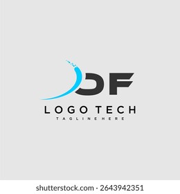 OF initial monogram for technology logo design