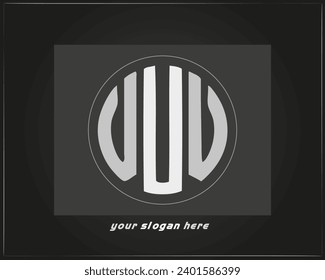 Initial monogram U Logo. White and black Circle Shape Origami Style isolated on black Background. Usable for Business and Branding Logos. Flat Vector Logo Design Template Element.