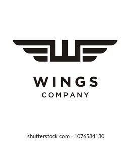 Initial / Monogram W with Wings logo design inspiration