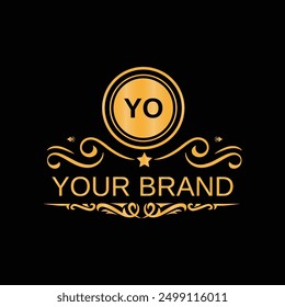 Initial monogram YO letter logo design template