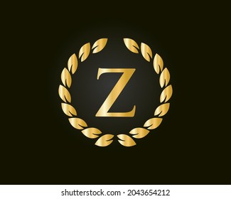 Initial Monogram Z logo with Luxurious Concept. Z Luxury Logo template in vector for Restaurant, Royalty, Boutique, Cafe, Hotel, Heraldic, Jewelry and Fashion Identity