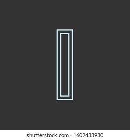 Initial I Monoline, Outline, Double Line Simple Premium Logo Icon. Design Graphic Vector EPS10